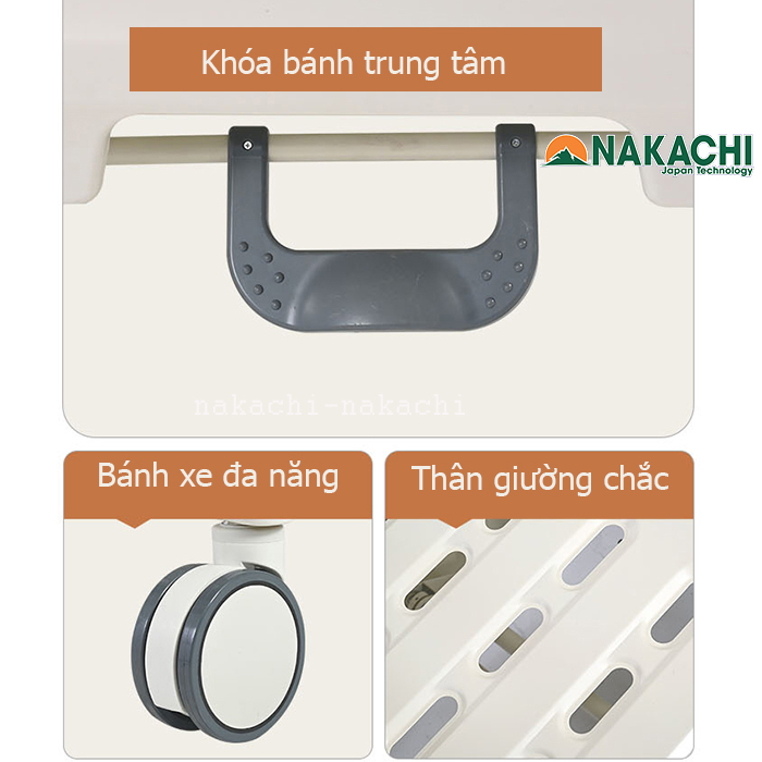 Khóa bánh trung tâm của giường y tế NC-A16